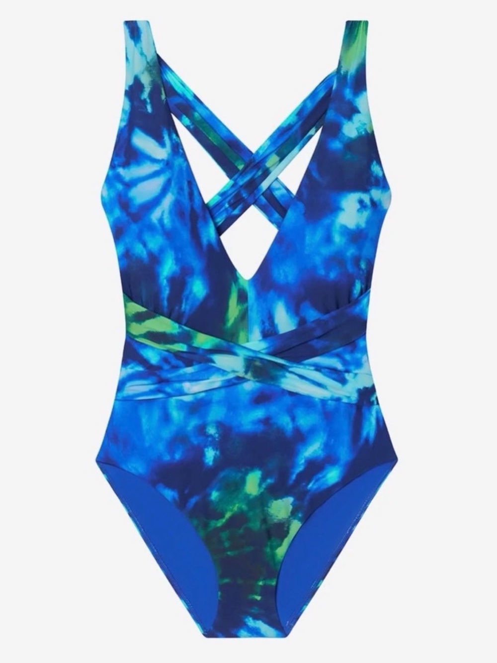 Mimi Flamingo Saltwater Wren Tie Dye One Piece Swimsuit 8 Cross Back Halter - Picture 3 of 10